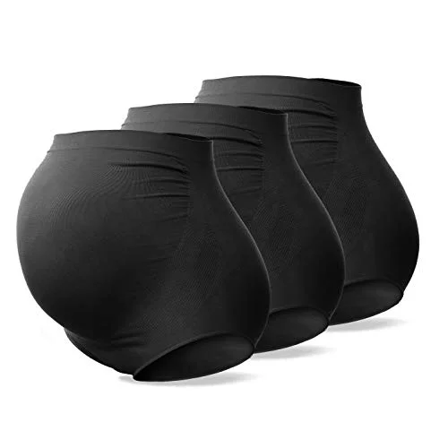 SUNNYBUY Damen Umstandsmode Hohe Taille Unterwäsche Schwangerschaft Nahtlos Weich Hipster Panties Over Bump