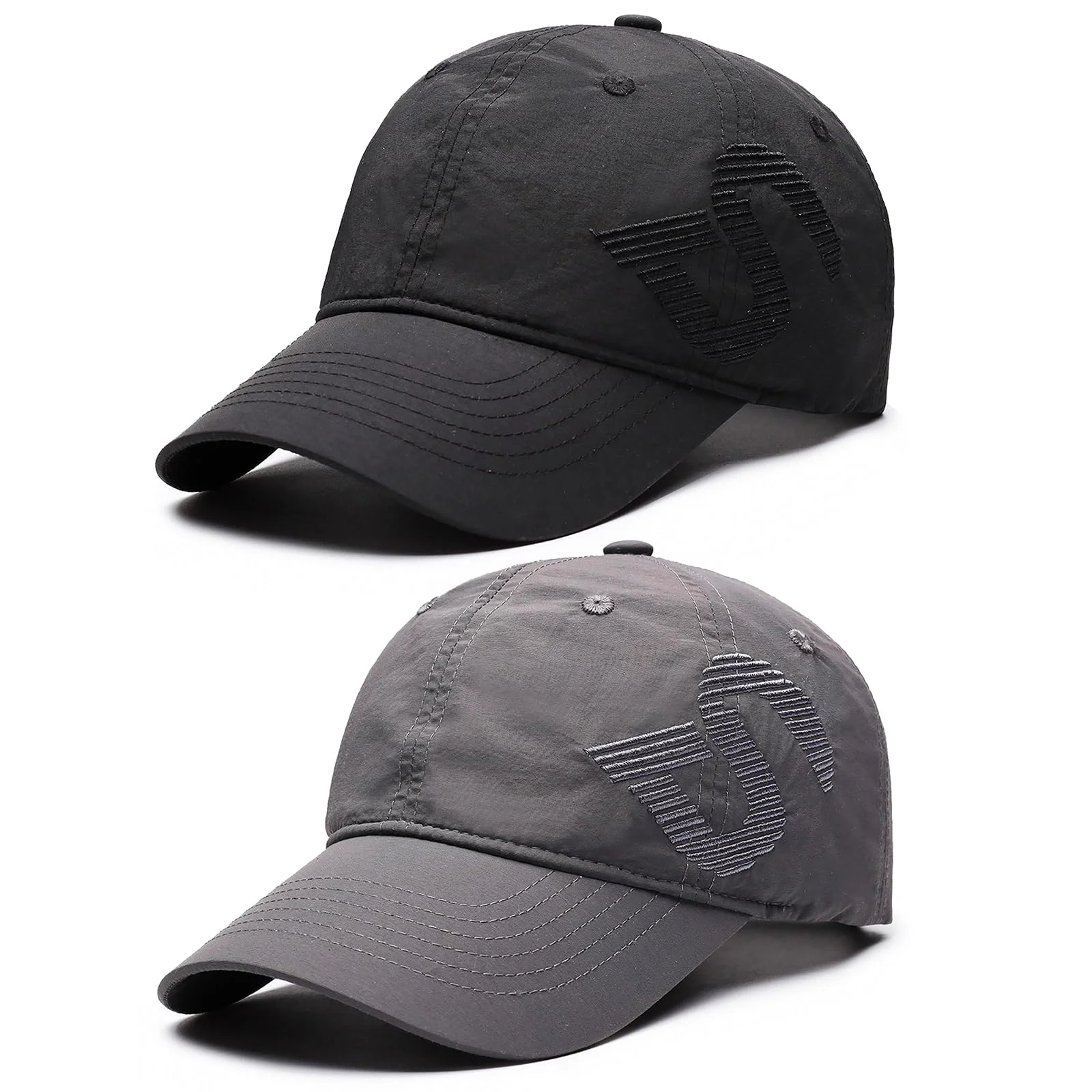 TAGVO 2er-Pack Baseball Cap Herren Dame-Atmungsaktive Schnell Trocknende Sommerkappe mit Breitem Schirm für Outdoor Sport