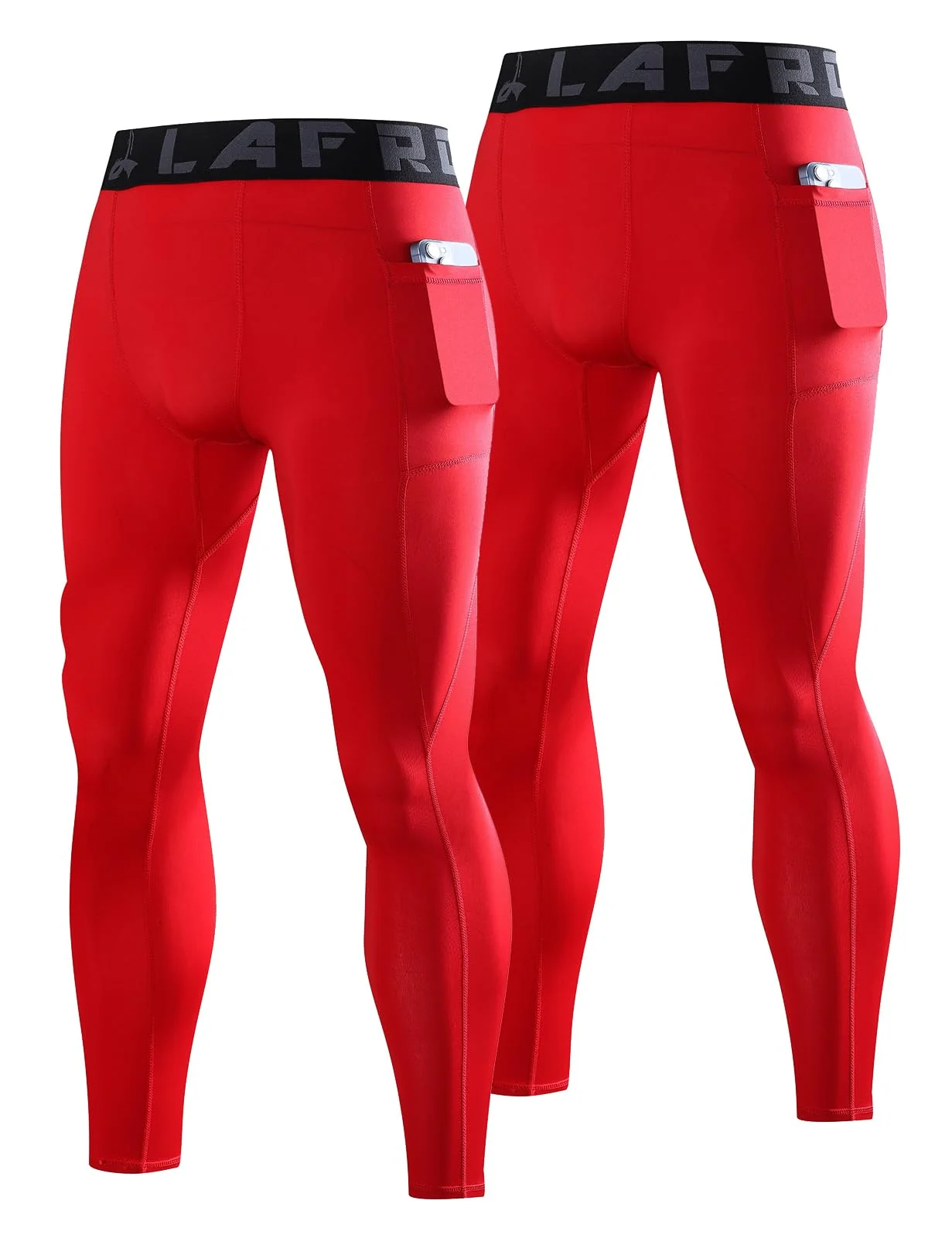 LAFROI Herren 2-Pack schnelltrocknende Kompressionshosen für Training, Laufen, Sport, Baselayer, Leggings, Strumpfhosen