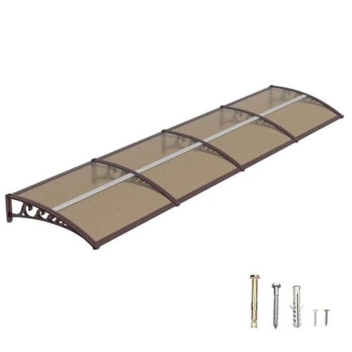 DAWNINGHOMM Vordach für Haustür, Überdachung mit ABS-Halterungen, Vordach Regen-, Schnee- und UV-Schutz – Vielseitig für Eingang, Fenster & Terrasse