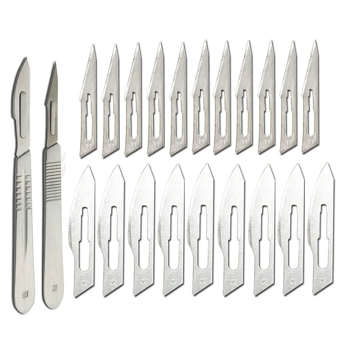 Modelcraft Tool Hobbymesser-Set mit Nr. 11 und 23 (jeweils 10 Stück) sterile Skalpellklingen zum Schneiden von Materialien, Papier, Leder, DIY-Kunst, Modellierung, Dissektion, Podologie,