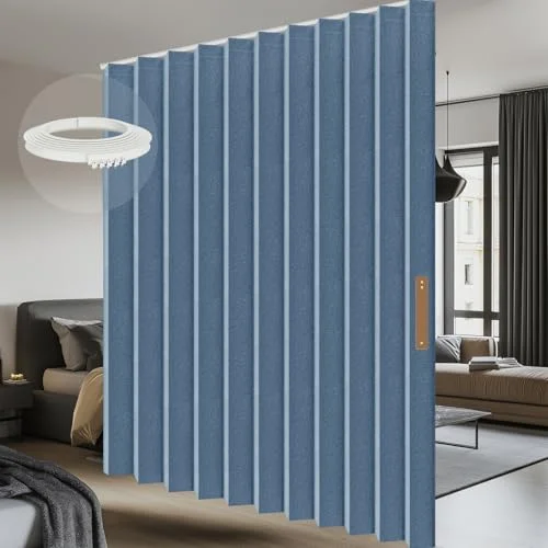 AJAZZ Raumteiler Vorhang, Flexibler Sichtschutz, Deckenmontage auf Schienen, Ideal für Schlafenzimmer & Wohnzimmer