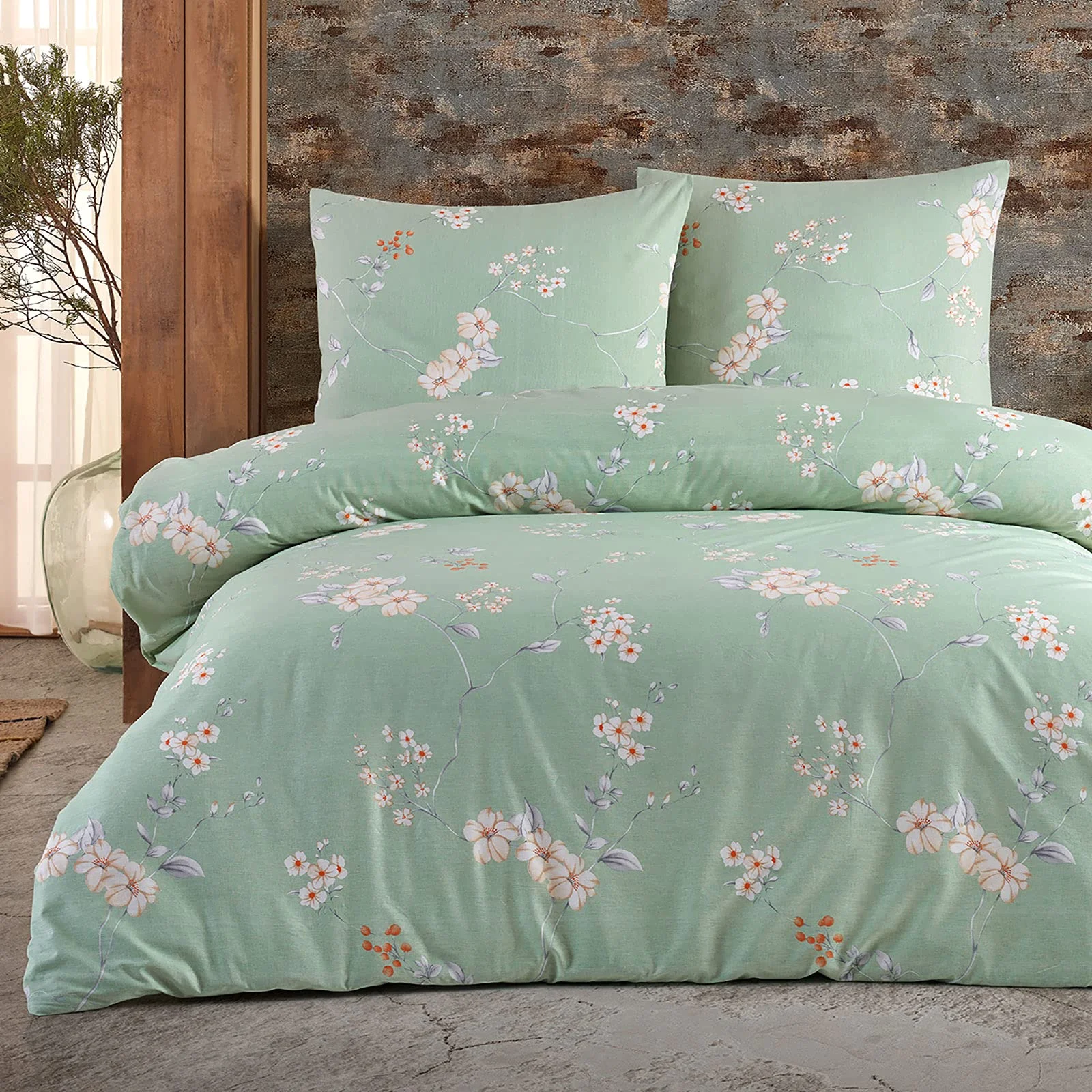 Buymax Bettwäsche 155x220 cm 4-teilig – Bettwäsche Set Renforcé 100% Baumwolle, 2 x Bettbezug 155x220 cm und 2 x Kissenbezüge 80x80 cm, Oeko-TEX, Reißverschluss, weich und atmungsaktiv