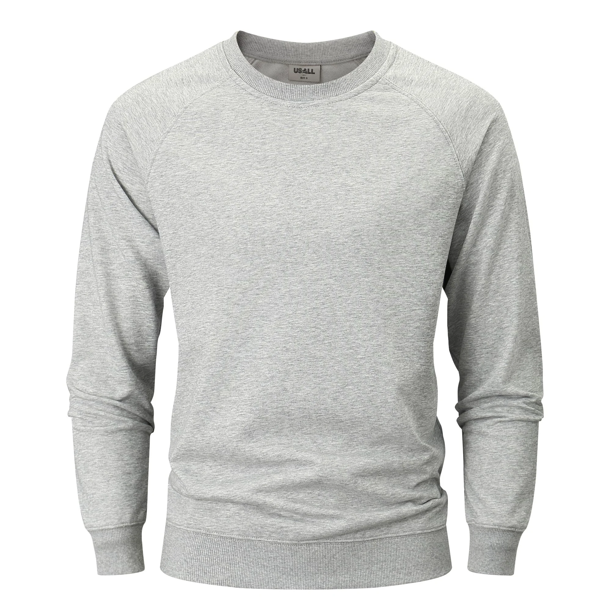 USALL Sweatshirts für Herren Baumwolle Rundhals Hoodie Pullovers Männer Kapuzenpullover Langarm Casual Sweatshirt