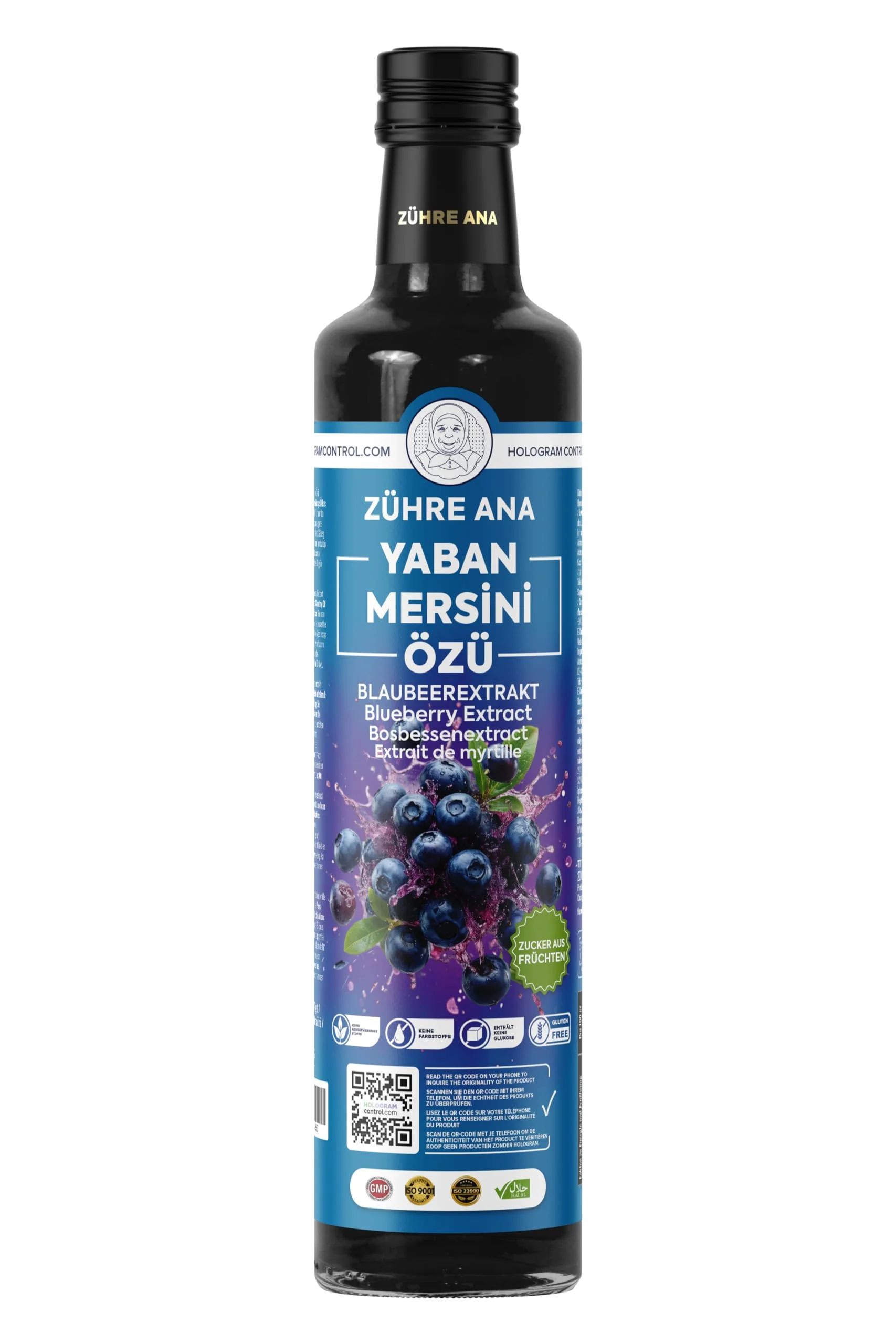 Zühre Ana Blaubeerextrakt 640 g – Heidelbeerkonzentrat, 100% Heidelbeere – Verdünnbar 1:5 – Natürliches Aroma – Vielseitig für Getränke & Rezepte