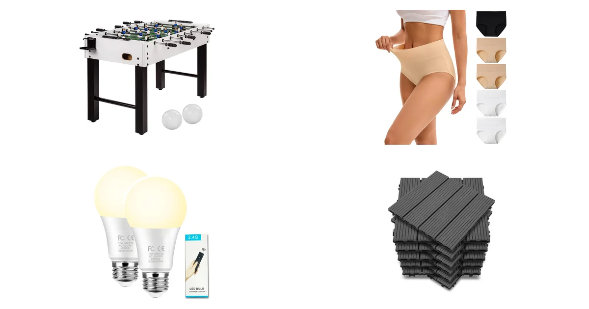 Top-Produkte bei Amazon Blitz: GAMES PLANET Tischkicker Glasgow & INNERSY Unterhosen