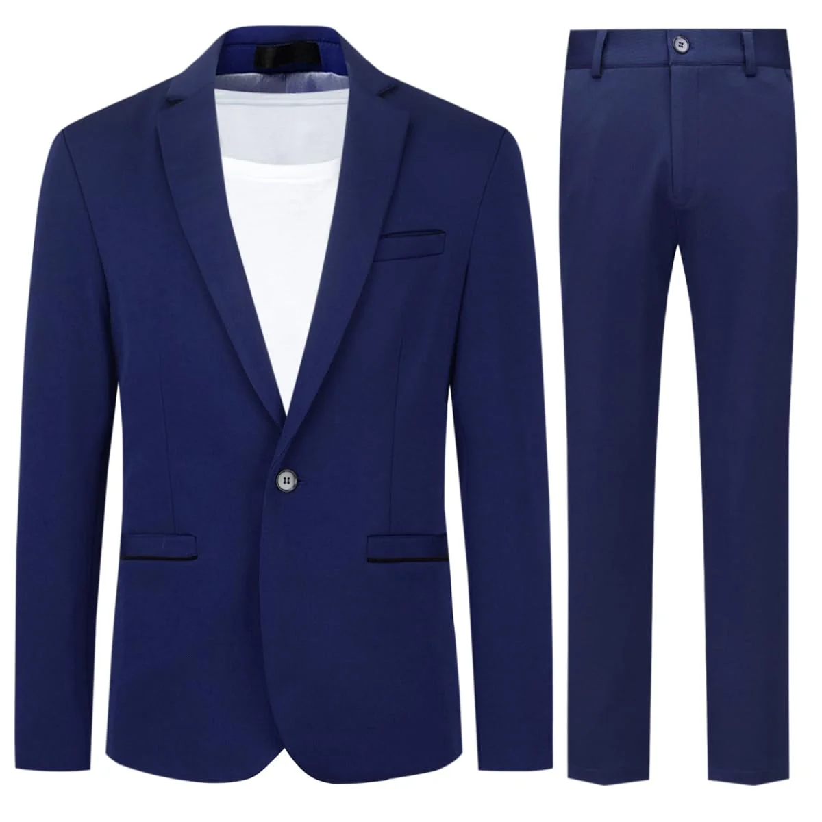 Allthemen Herren Anzug Stretch 2 Teilig Herrenanzug Slim Fit Business Hochzeitsanzug 1 Knopf für Männer