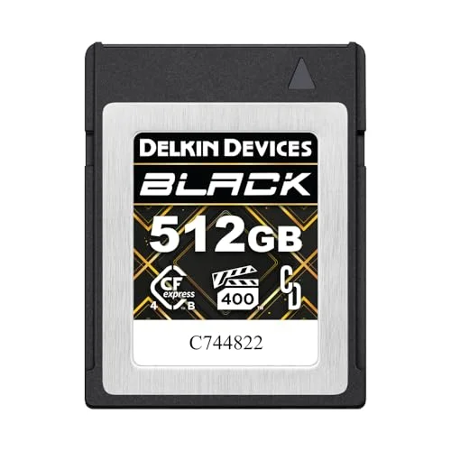Delkin Devices Cfexpress™ Typ B 4.0 VPG400 Speicherkarte, Schwarz, 512 GB, High-Speed-Leistung für professionelle Fotografie und Videografie (512 GB)
