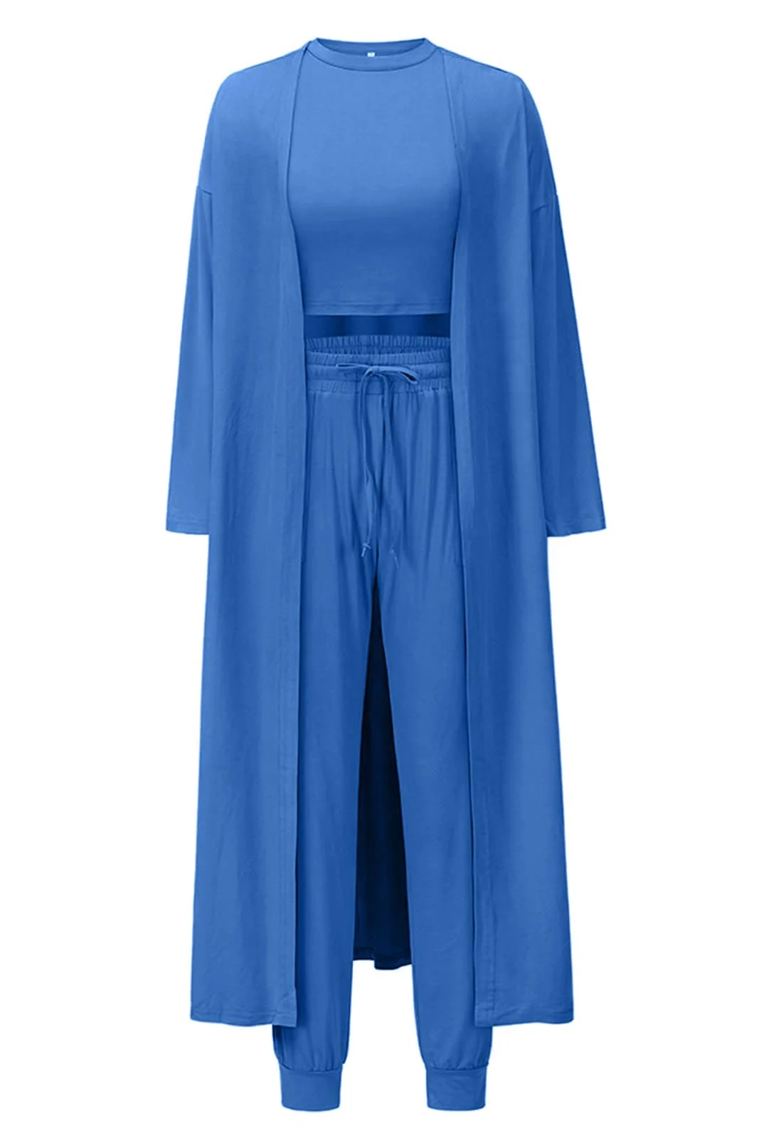 Les umes 3-teiliges Trainingsanzug-Set für Damen Cardigan vorne offen Tanktops Palazzo-Hose Lounge-Set