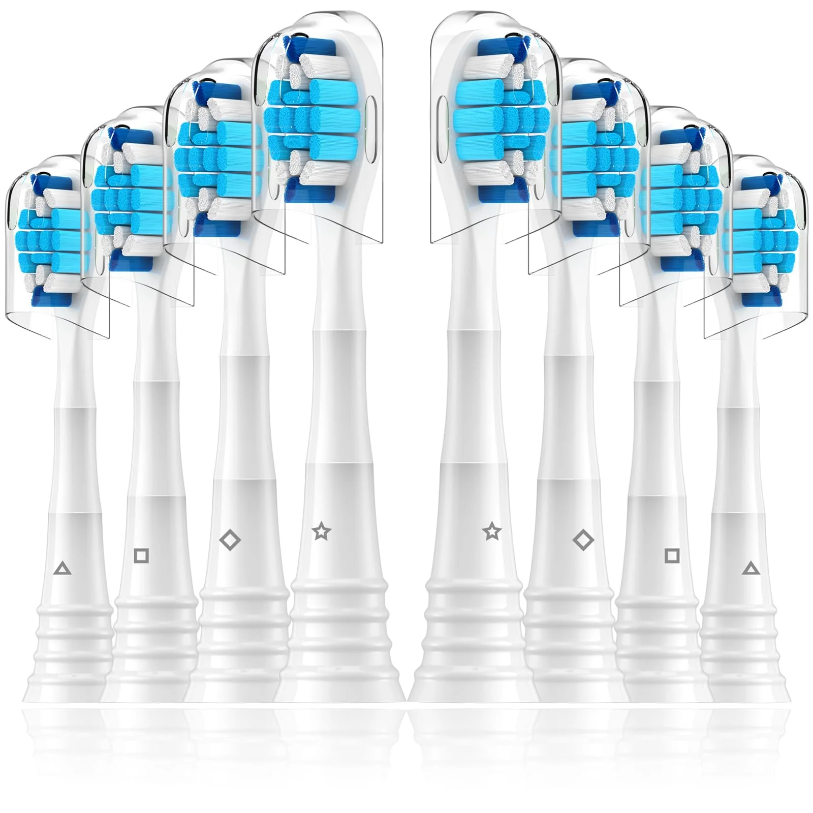 Sulkiwe Ersatzbürsten Kompatibel mit Philips Sonicare Elektrische Zahnbürste, Aufsätze passend für Philips Sonicare 4500 4300 7300 2000 3100 9000 5100, 8er Weiß