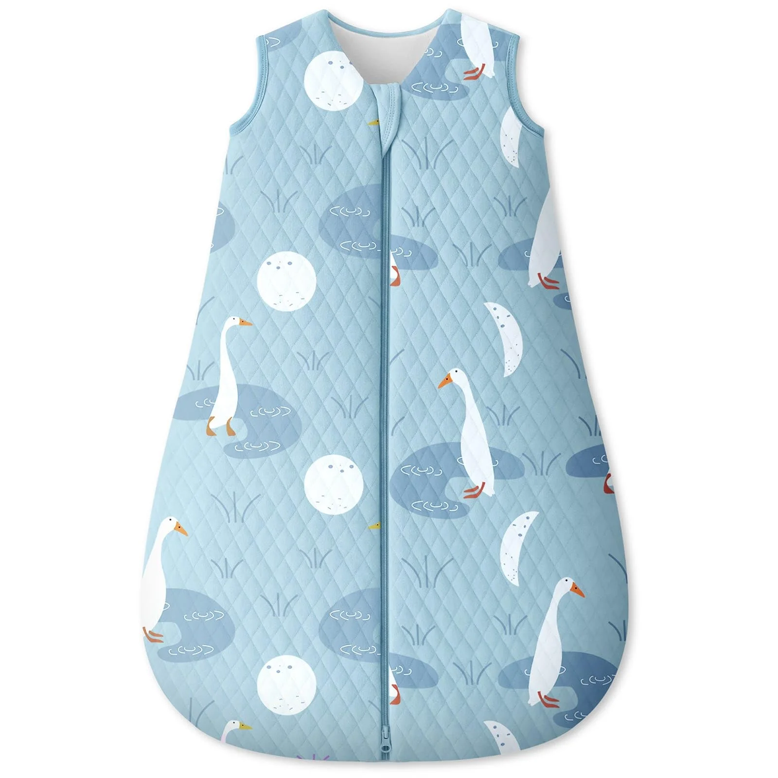 Unnivoll Schlafsack Baby 1,5 Tog Babyschlafsack 6-12 Monate Baumwolle Schlafsack Winter Herbst Warm und Weich 78cm für Neugeborene Jungen Mädchen Schwanblau