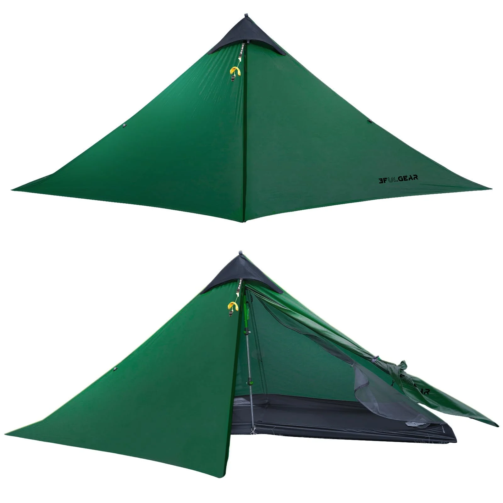 3F UL Gear Lanshan Ultraleicht Zelt für Camping, Zelt 1 Person oder 2 Personen 3/4-Jahreszeiten Wasserdichtes Professionelles Wanderzelt 15D Professionell Camping Zelt