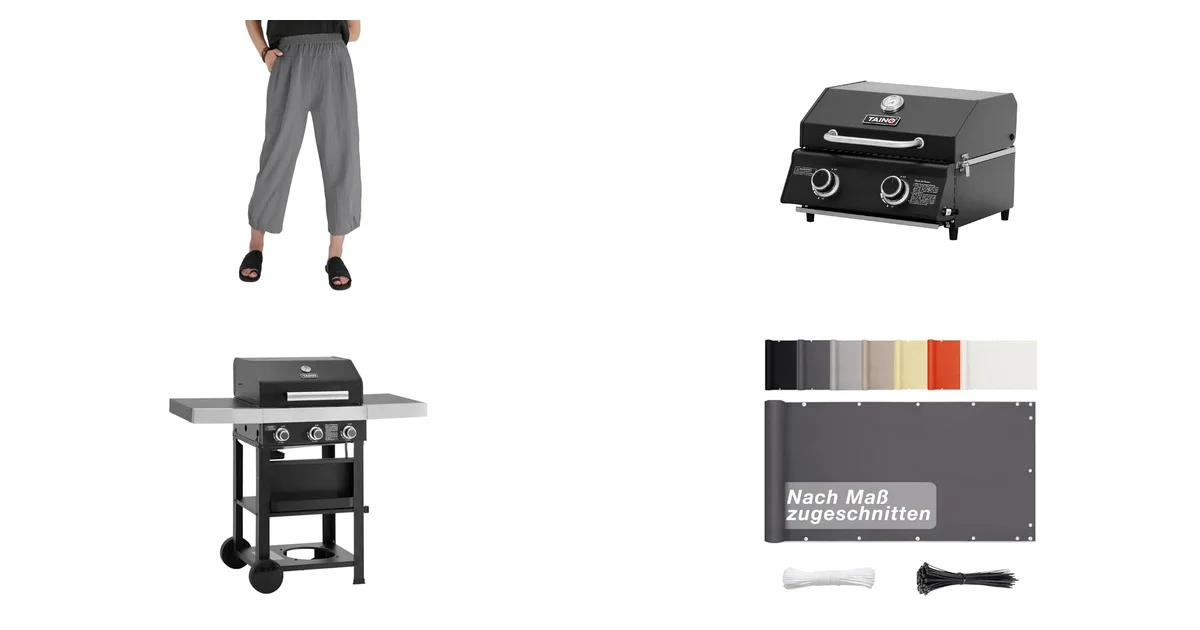 Amazon Blitzangebote am 10.07.2026: Top-Produkte aus Baumwolle Caprihose und Gasgrill