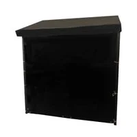 Brennholzregal mit Abdeckung L aus Metall, ca. 185 x 70 x 185 cm - Schwarz