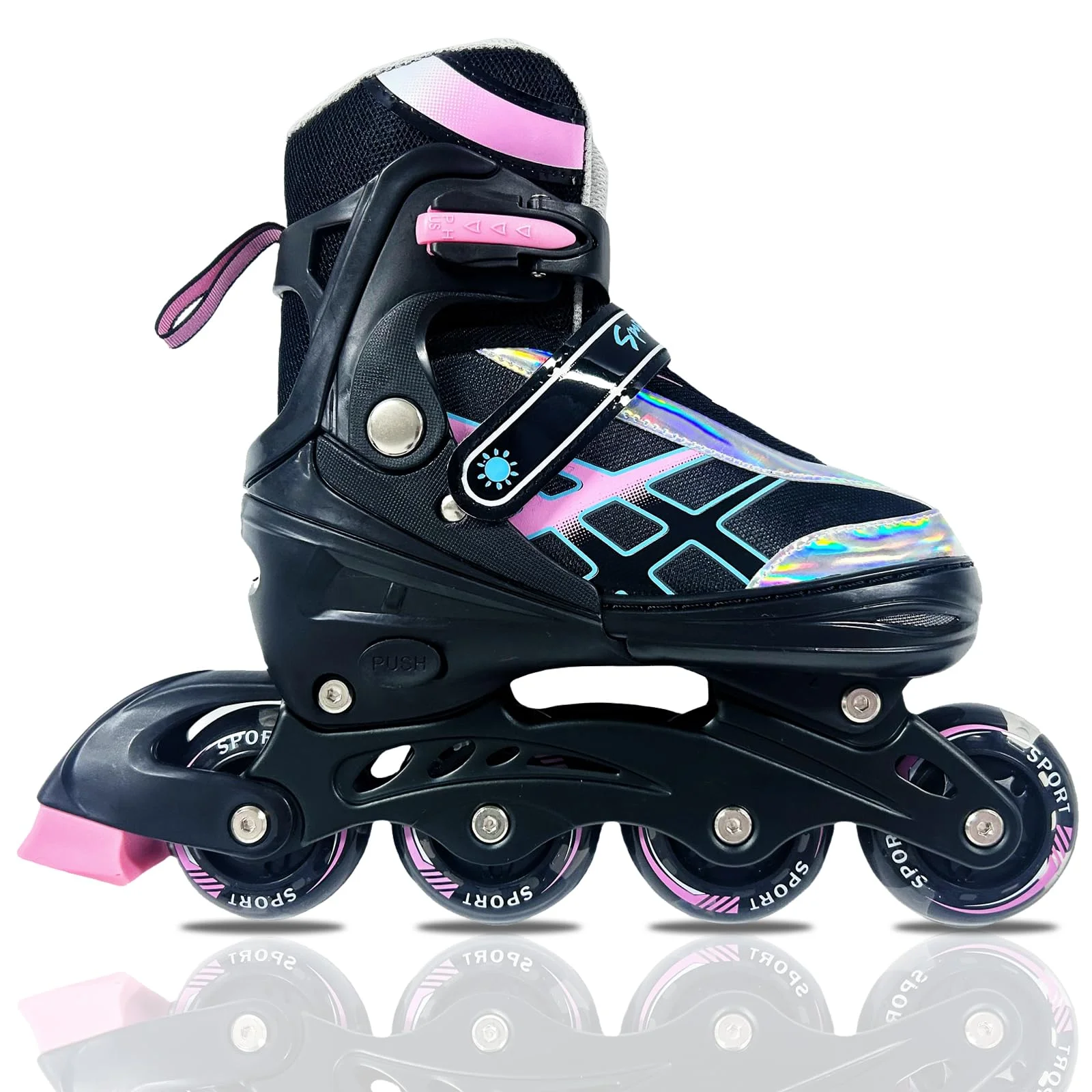 Inline-Skates für Kinder, Mädchen & Jungen im Alter von 4-6, 5-8, 6-12, 8-12 Jahren – Verstellbare Rollschuhe für Anfänger, Jugendliche, Indoor & Outdoor, größenverstellbar