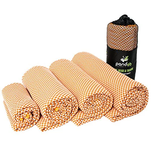 pandoo Bambus Reisehandtuch - Ultraleicht, extrem saugfähig & schnelltrocknend - Besser als herkömmliche Mikrofaser - Sport-, Reise-, Trekking- & Badetuch