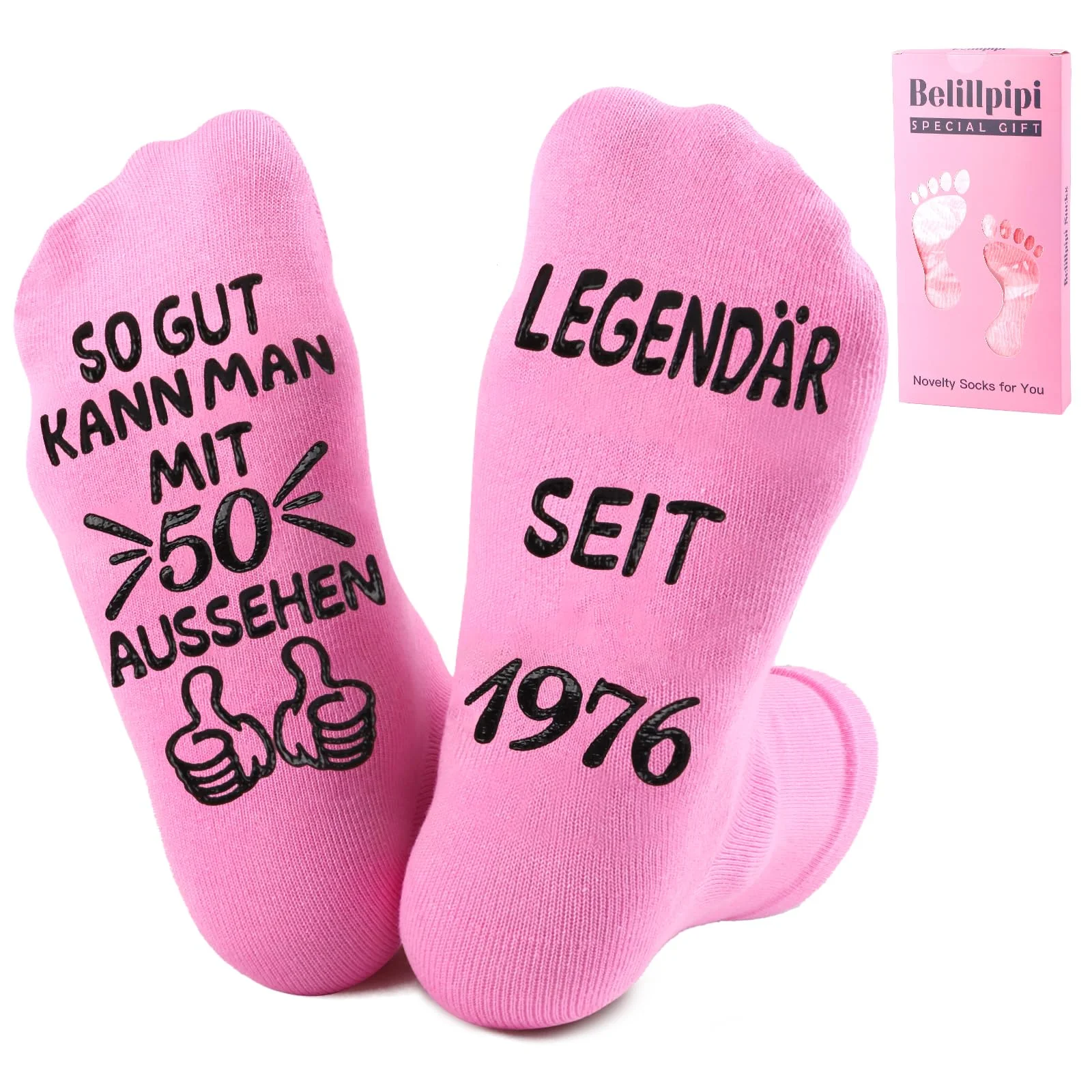 Belillpipi 50 60 40 30 70 80 18 Geburtstag Mann Frau Geschenke für Männer Frauen,Lustige Socken Geburtstagsgeschenk für Jungen Mädchen