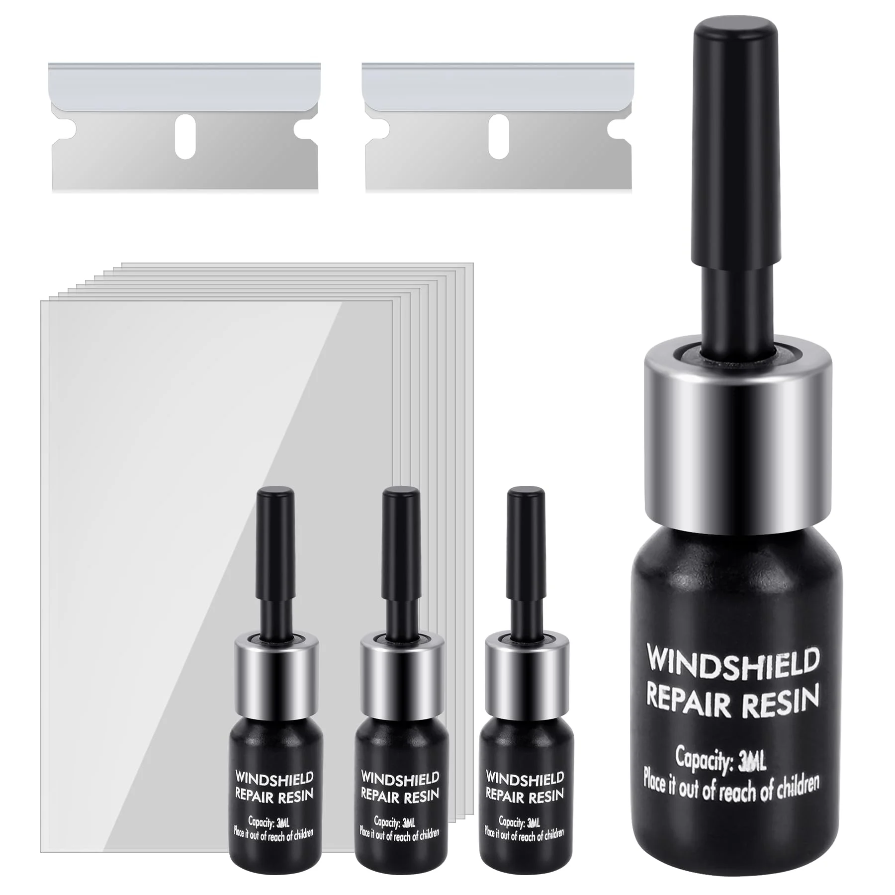 everfarel Auto Windschutzscheiben Reparaturset Werkzeug, Auto Windshield Repair Kit, Glas Reparatur Flüssigkeit für Windschutzscheibenrisse 4pcs