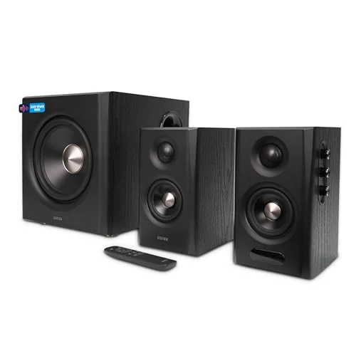 Edifier S355DB 2.1 Hi‑Res Lautsprechersystem – 150W RMS, 5.8GHz Wireless Subwoofer, HDMI eARC, LDAC Bluetooth 6.0, USB‑C, Optisch, Coaxial, Tri‑Amp DSP, Premium Design (Schwarz)