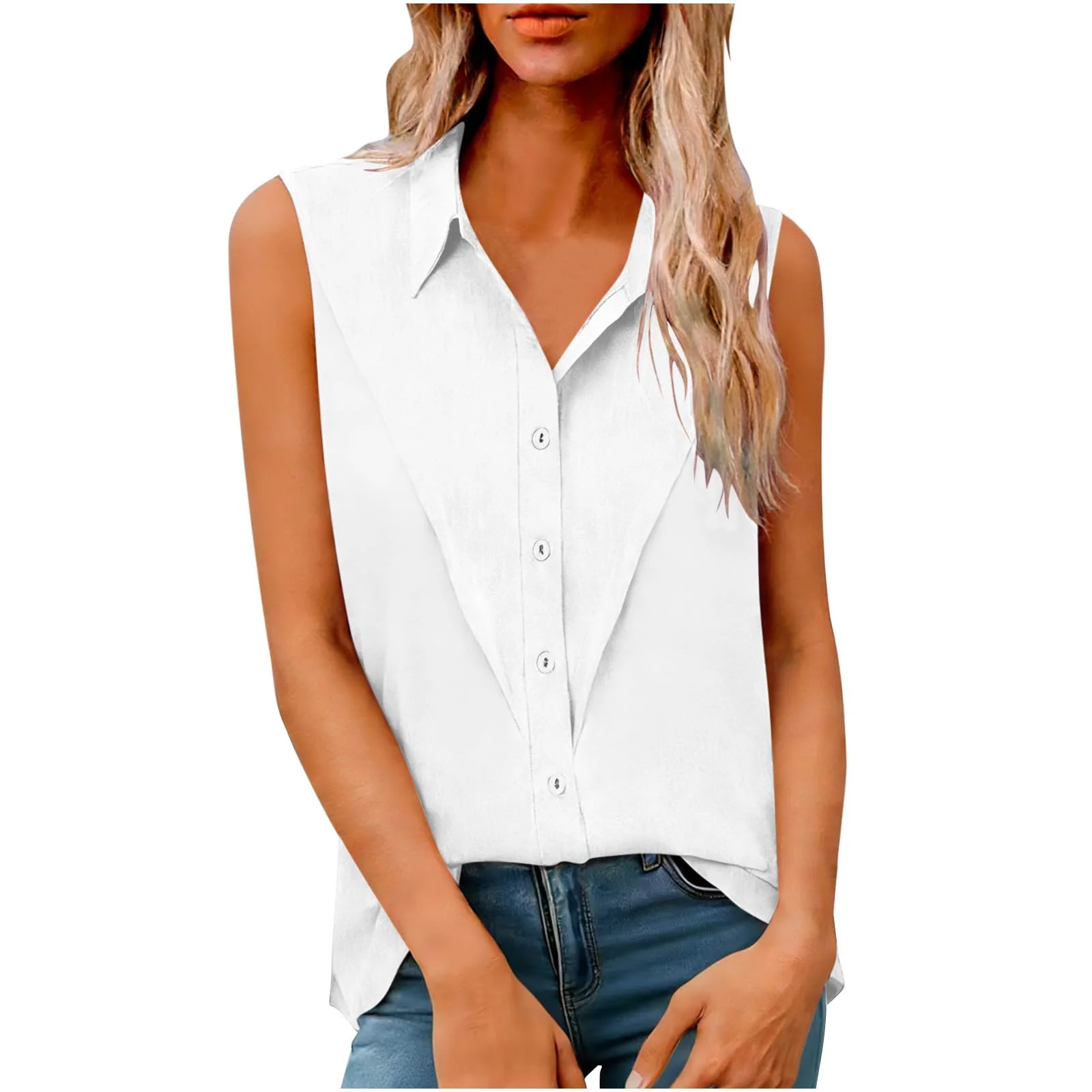 Damen Tank Top,Sommer T Shirt Ärmellos Baumwolle Leinen Tanktops V-Ausschnitt Shirts Basic Oberteile Locker Geschnitten Blusentop Lässige Boho Leinenbluse Damen Große Größen Tunika Top