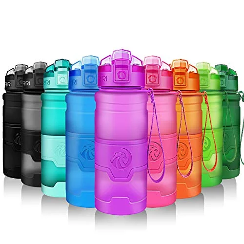 ZORRI Trinkflasche Sport 1L, 700ml, 500ml, 400ml BPA-Frei Wasserflasche Kohlensäure Geeignet Auslaufsicher, Eco Sportflasche Für Kinder Schule, Gym, Fitness, Fahrrad