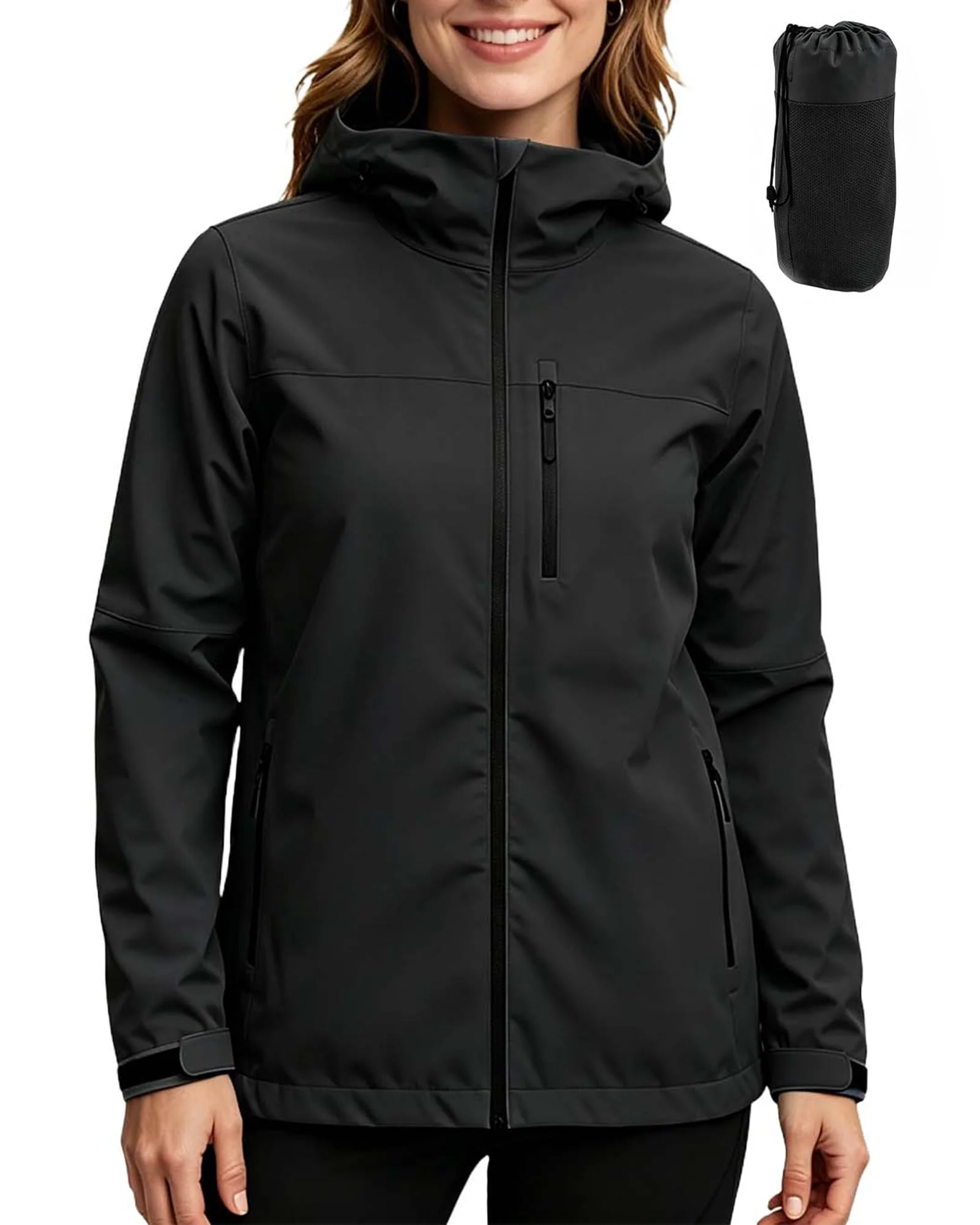 ACCNUO Regenjacke Damen Wasserdicht Atmungsaktiv Regenanzug Freizeitjacke Kapuze Regenjacke Geeignet für Wandern Bergsteigen Angeln Camping Radfahren und Jagen