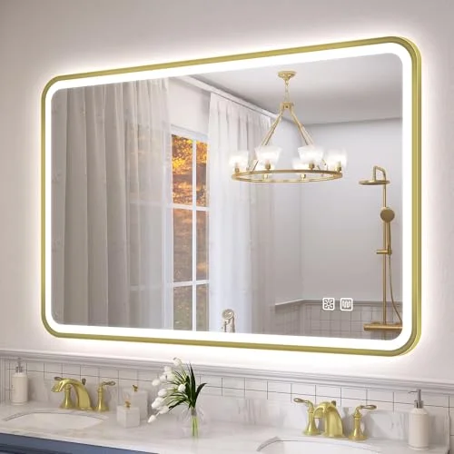 S'bagno LED Beleuchtung, IP44 Badezimmerspiegel Mit Beleuchtung und Bluetooth-Speaker Anti-Beschlag und Touch-Sensor-Dimmung Vertikal/Horizontal