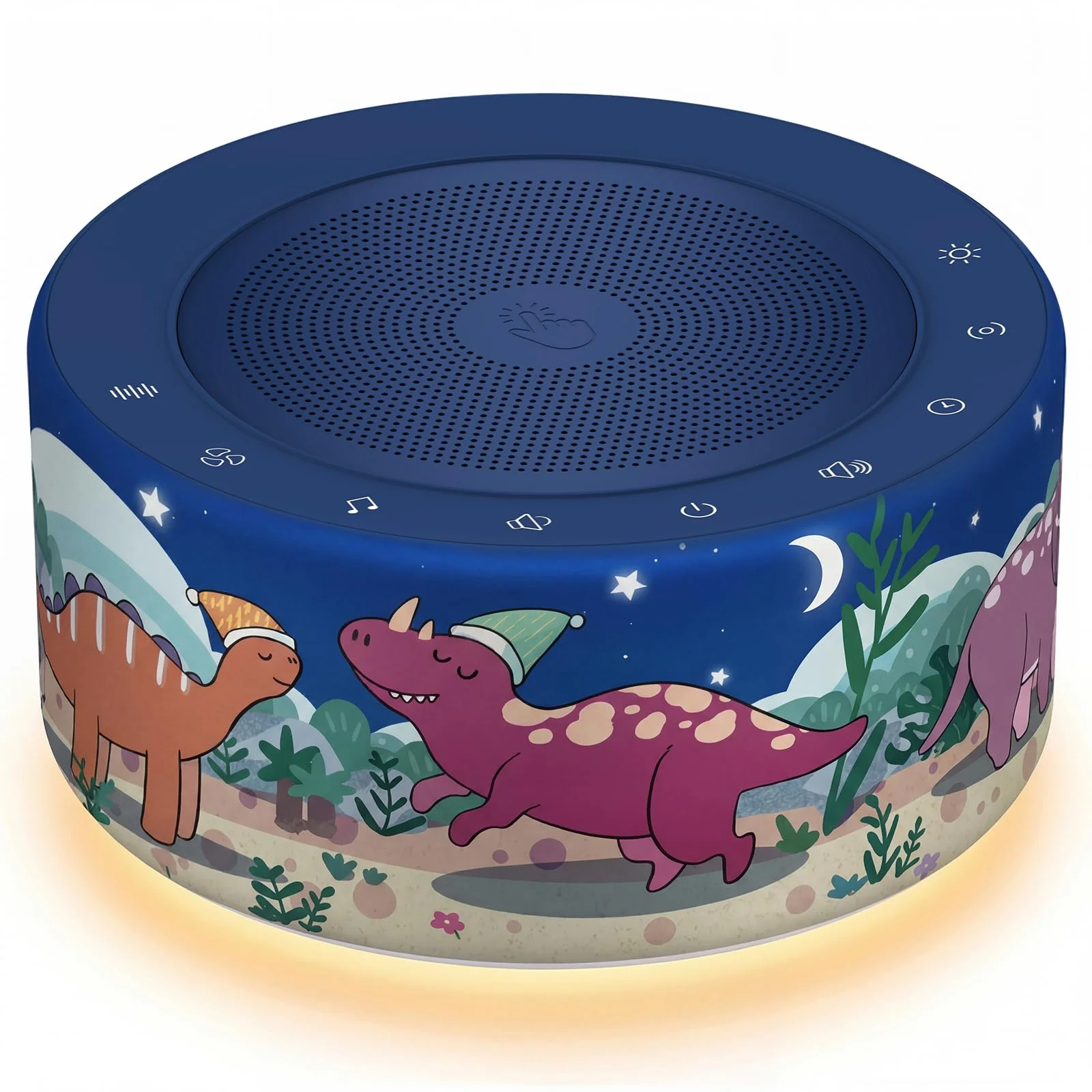 KIPCUSH Weißes Rauschgerät mit 30 High-Fidelity-Soundtracks, Sound-Maschine für Babys, Erwachsene, 7 Farben Nachtlichter, Voll-Touch-Tuch Gitter und Tasten, Timer