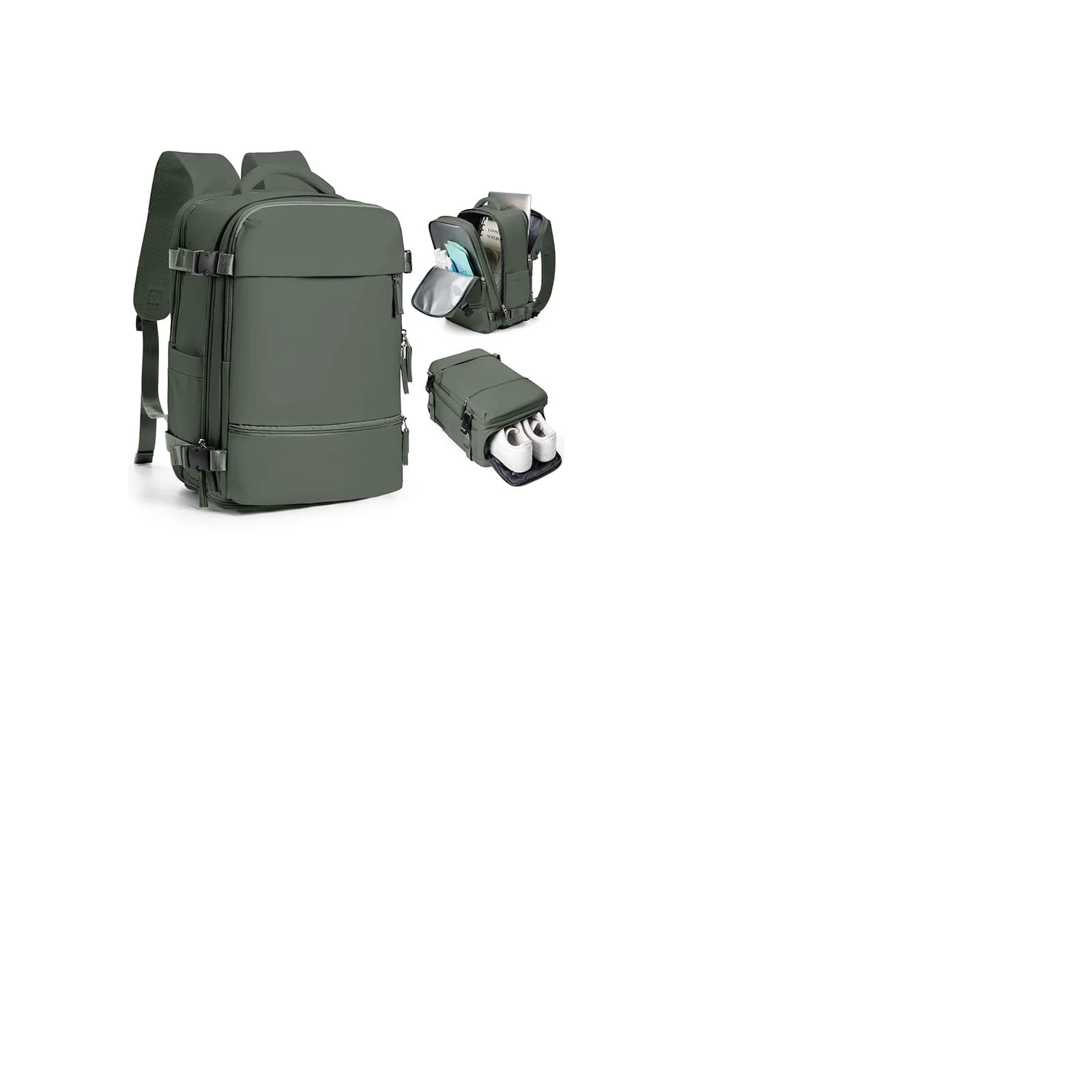 SZLX Großer Reiserucksack Damen,Vakuum Rucksack mit Pumpe Ryanair Handgepäck 40x30x20 Herren, Wizzair Handgepäck 40x30x20 Wasserdichter Tagesrucksack Fit 14 Zoll Laptop mit Schuhfach und Laptopfach