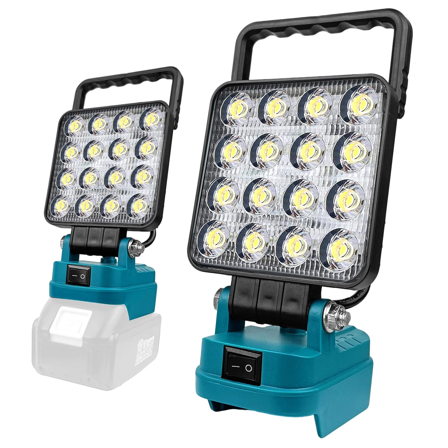 Tragbares LED Akku Lampe für Makita 14.4V-18V LXT, 48W Akku Arbeitslicht, LED Arbeitslicht mit Dual USB Ladeanschluss (keine Batterie) für Baustellen, Autoreparaturen, Notleuchten