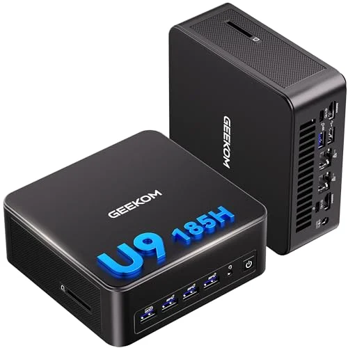 GEEKOM AI Mini PC IT13 Max[3 Jahre Garantie] mit Intel U9-185H, 24GB LPDDR5 5600 MT/s RAM & 500GB PCIe SSD, Intel Arc Grafik, Dual 2.5G LAN, 2× USB4(20Gbps), WiFi 7, 8K
