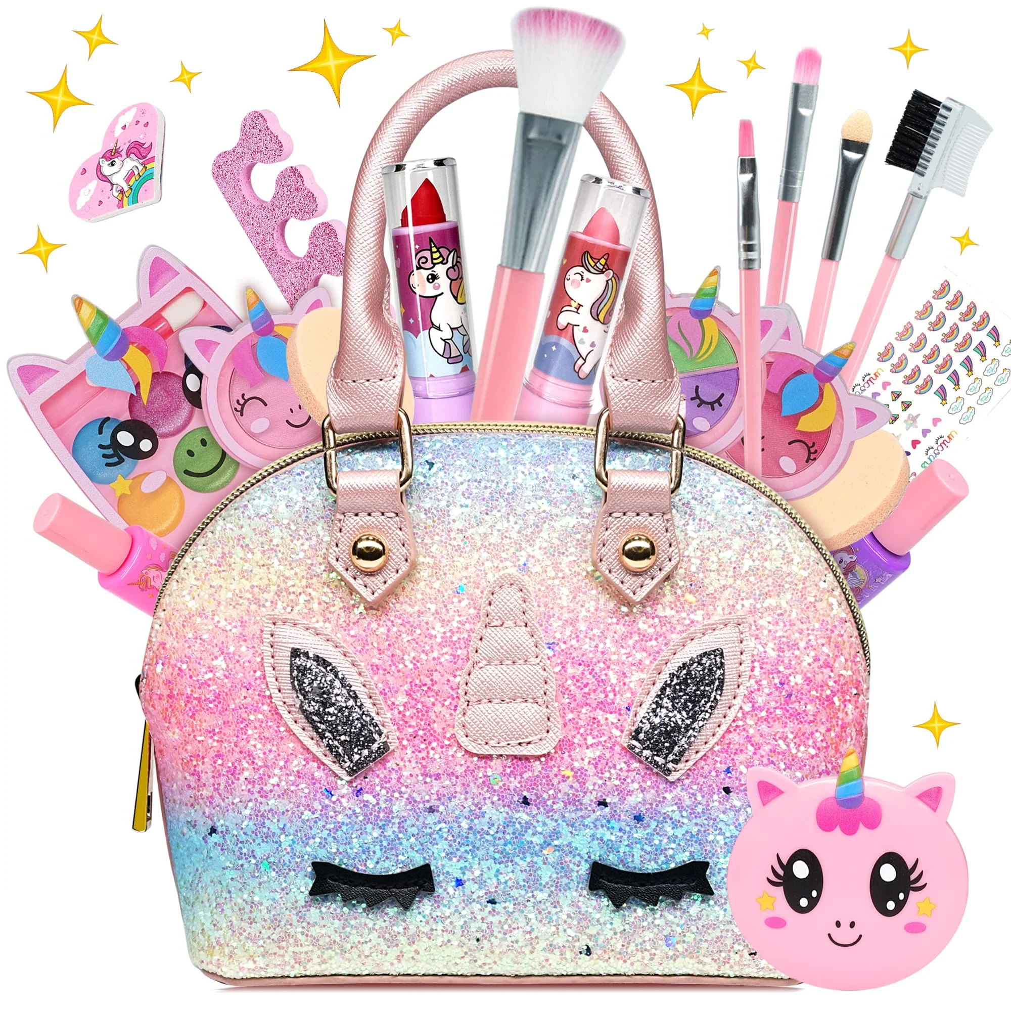 Kinderschminke Set - Schminkkoffer Mädchen Spielzeug, Make Up Set, Halloween Weihnachts Geburtstags Geschenke für Kinder 4-12 Jahre