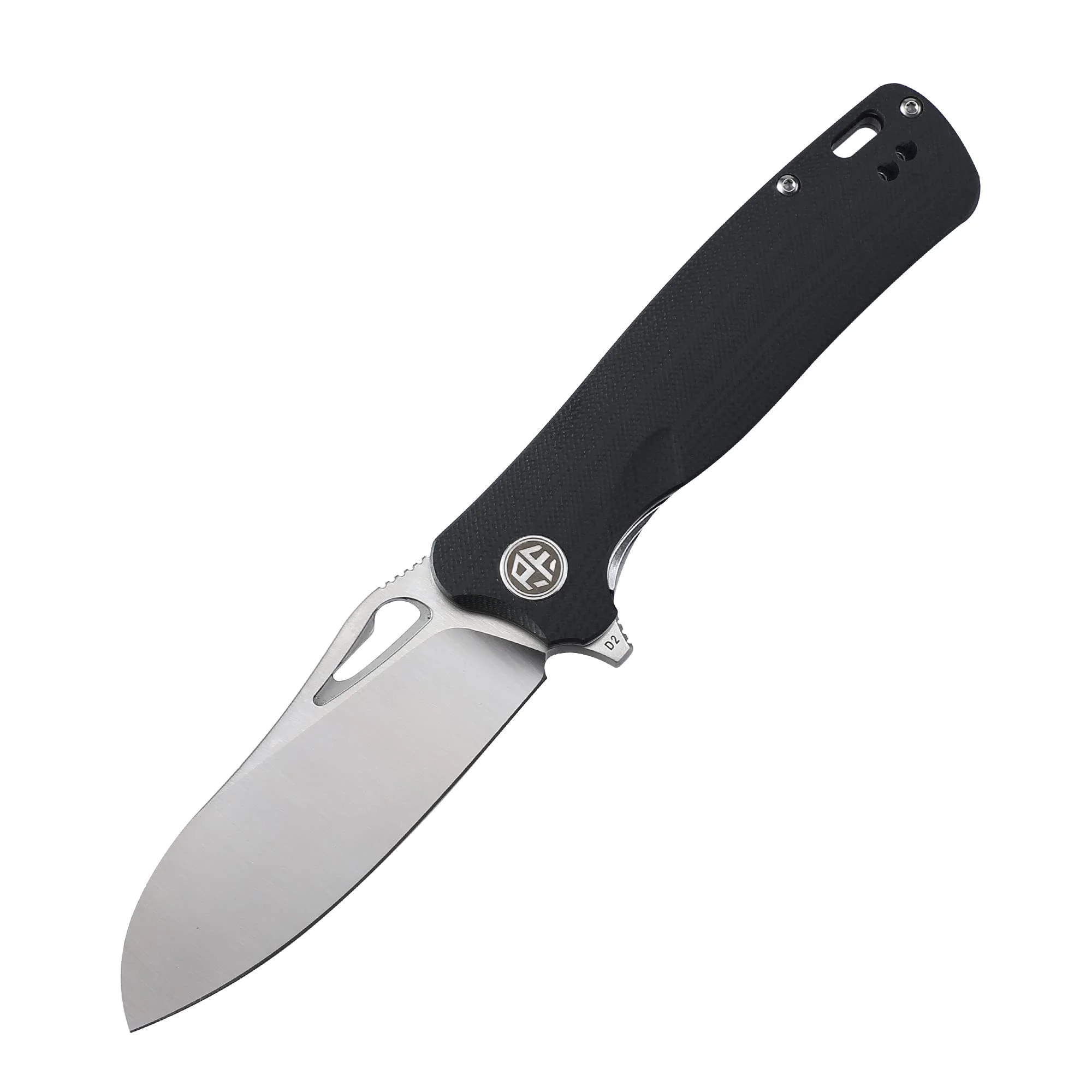 Petrified fish PF868 Bunta Klappmesser, 3.35" D2 Satin Klinge G10 Griff, Mit Kugellager EDC Taschenmesser (Black)