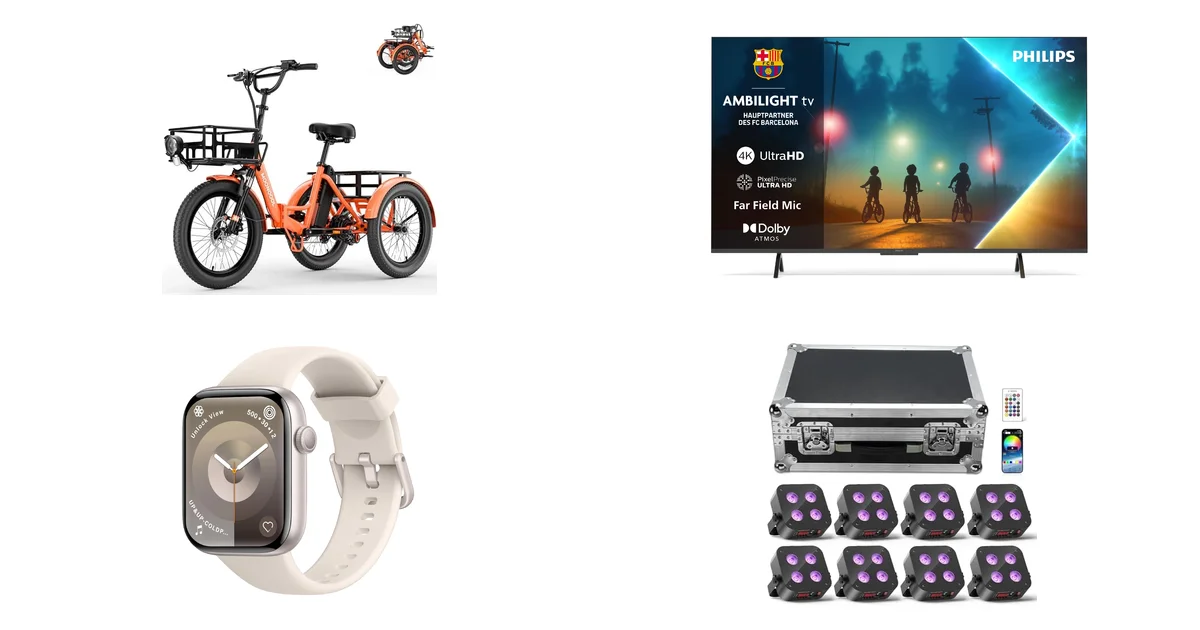 Neu heute bei Amazon: MOONCOOL E Bike Dreirad Klapprad und Philips Ambilight TV 65PUS8200
