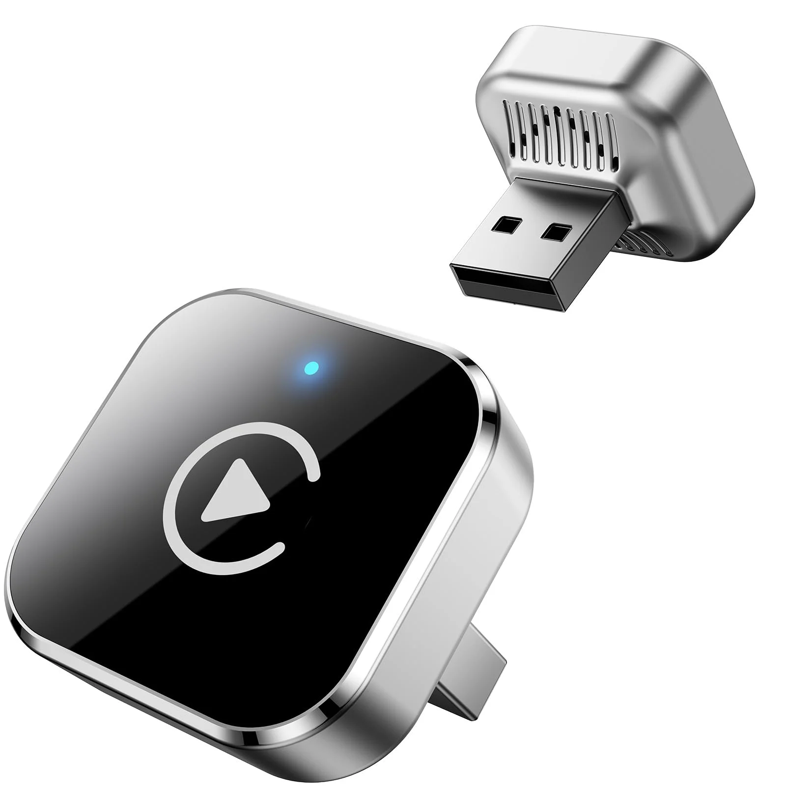 Wireless CarPlay Adapter, Kabelloser CarPlay & Android Auto Adapter, USB Dongle mit Schneller Automatischer Verbindung, Plug & Play für iPhone & Android, Kompatibel mit Fahrzeugen ab 2016, Silber