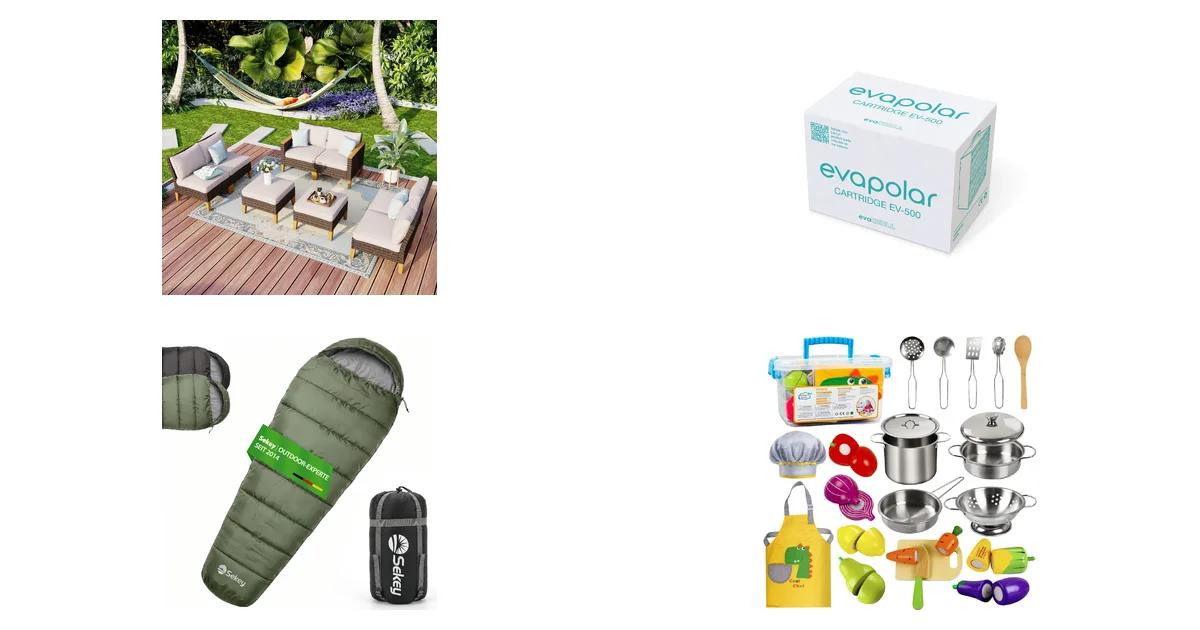 Top-Produkte MFSTUDIO Polyrattan Lounge Set und Evapolar Evaporative Cartridge am