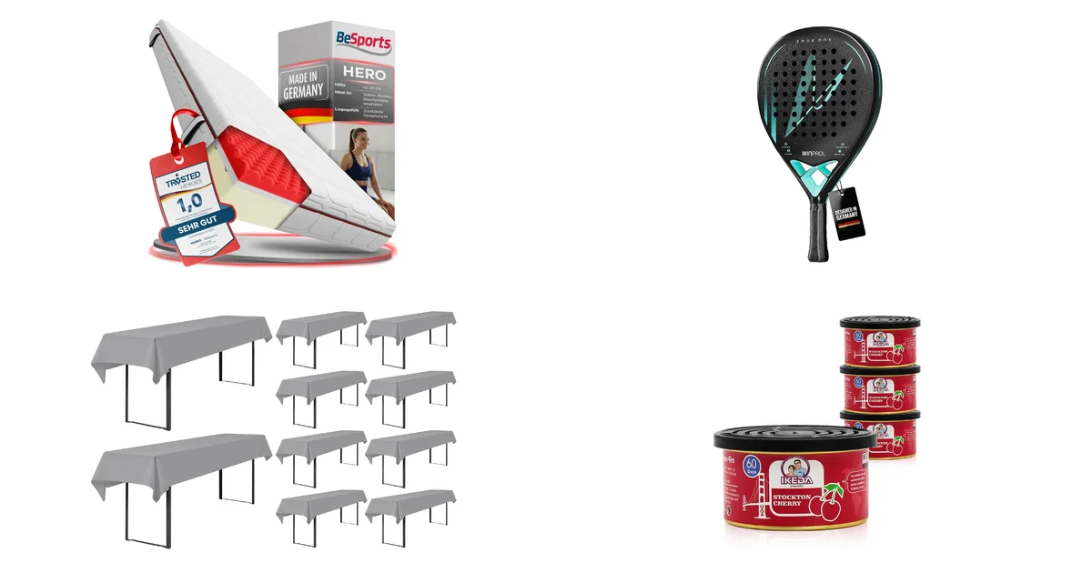 Blitzangebot Top-Produkte BeSports Matratze 90x200 cm und Padelschläger Zone One