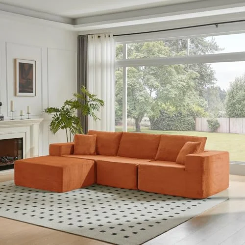 CHOSHOME Modulares Sektionalsofa mit tiefem Sitzsofa