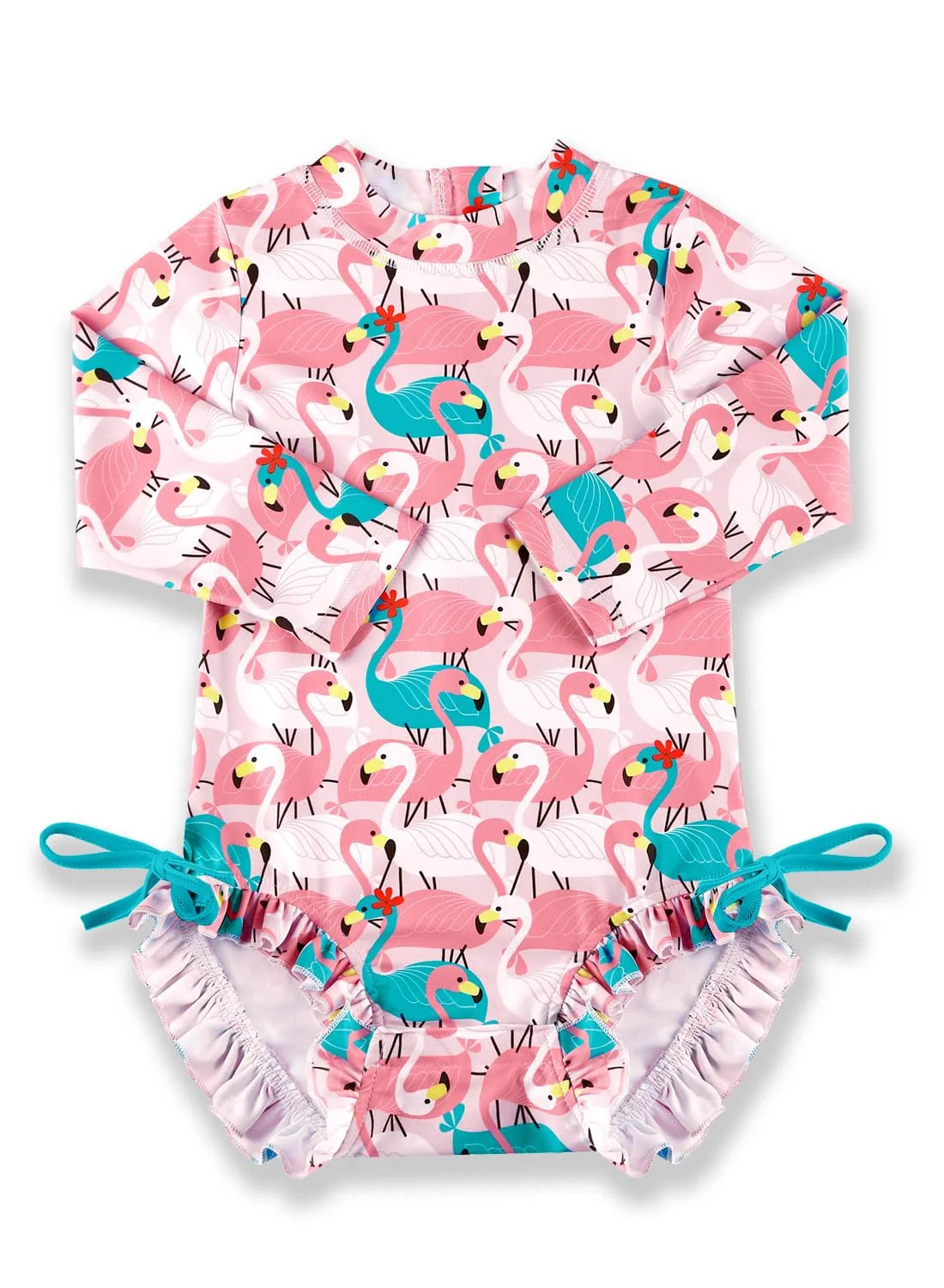 BesserBay Baby Mädchen Süße Rash Guard Einteiliger UPF 50+ Langarm Badeanzüge 0-36 Monate