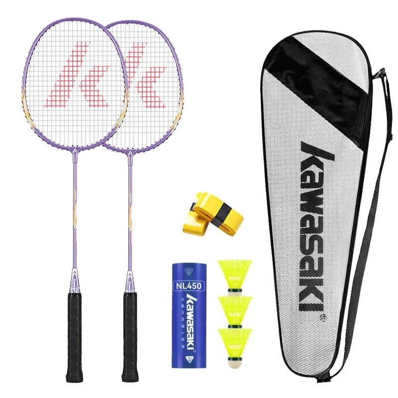 Profi Badminton Schläger Set - 2 Leichtgewicht Rackets, 3 Bälle, 2 Handgrips, 1 Schlägertasche - Für Training Und Sport