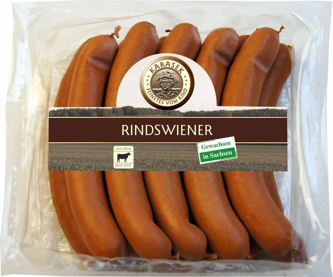 Rindswürstchen | Hot Dog Würstchen Rind | Wiener Würstchen 100% Rindswurst geräuchert aus dem Buchenholz Räucherofen | Rindswiener | Regionales Rindfleisch (Rind Wienerli, 10x50g)