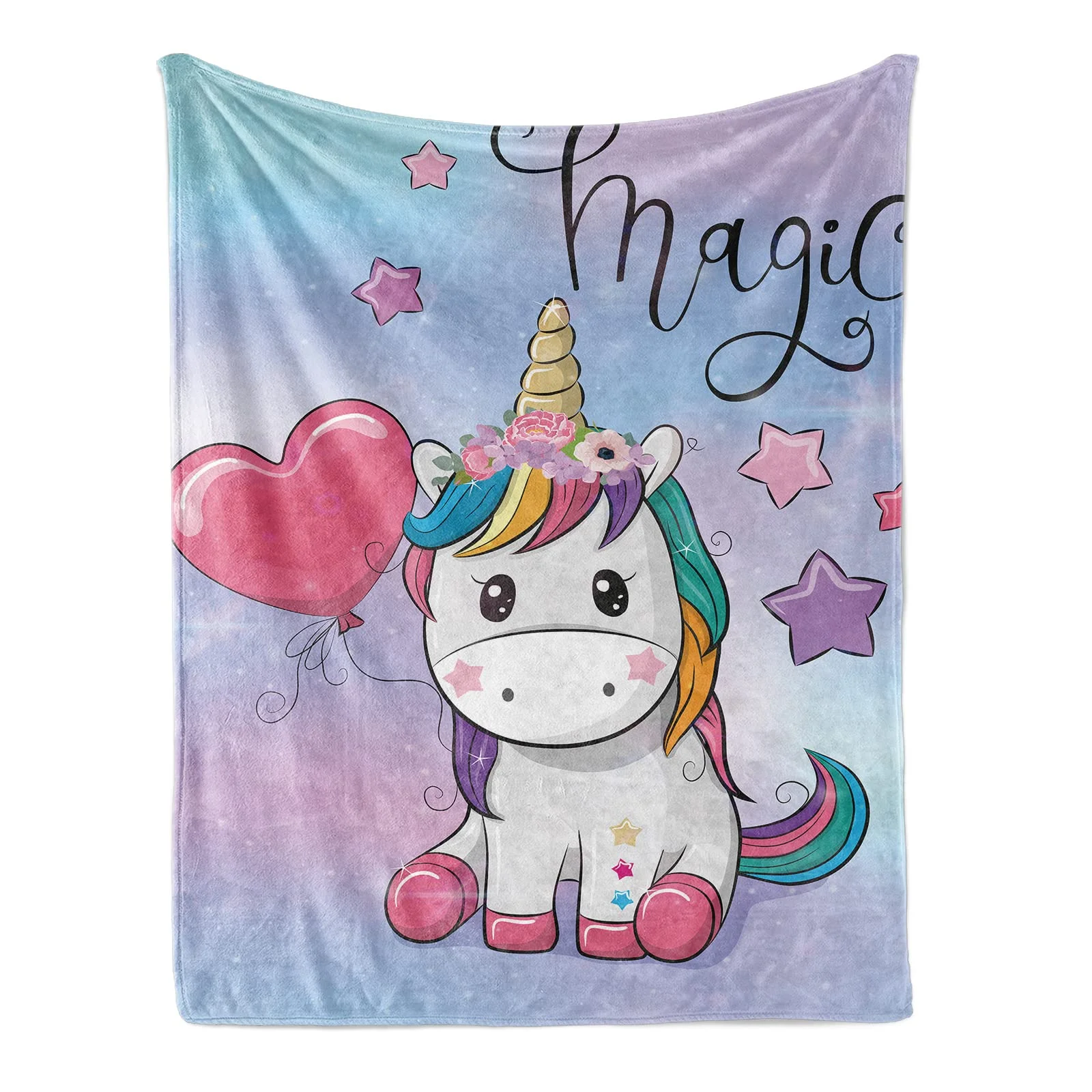 FEELJAM Einhorn Decke kuscheldecke pinkes, Flannel Fleece Blanket für Mädchen, Kinder kuscheldecke, Sofadecke, Wohndecke, mikrofaser Couchdecke (Mehrfarbig, 150 * 200)