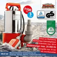 Schmutzwasser-Tauchpumpe INOX 1100 W