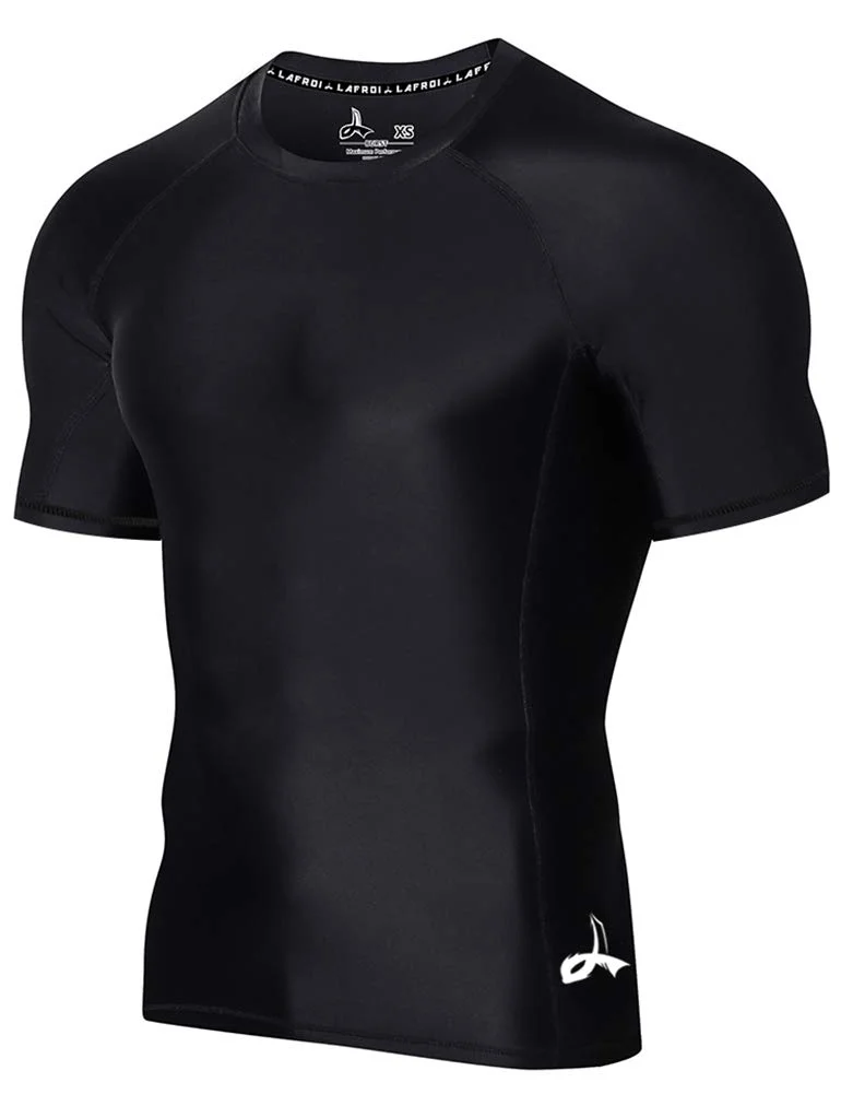 LAFROI Herren-Rashguard mit kurzen Ärmeln, LSF 50+, Basisschicht, Kompressionshirt