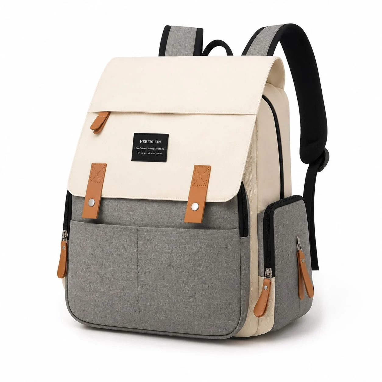Heberlein Prestige Baby Wickelrucksack - große Wickeltasche für Mama & Papa, wasserabweisend mit vielen Fächern & isolierten Taschen, inkl. Wickelauflage & Kinderwagenbefestigung - ideal für unterwegs