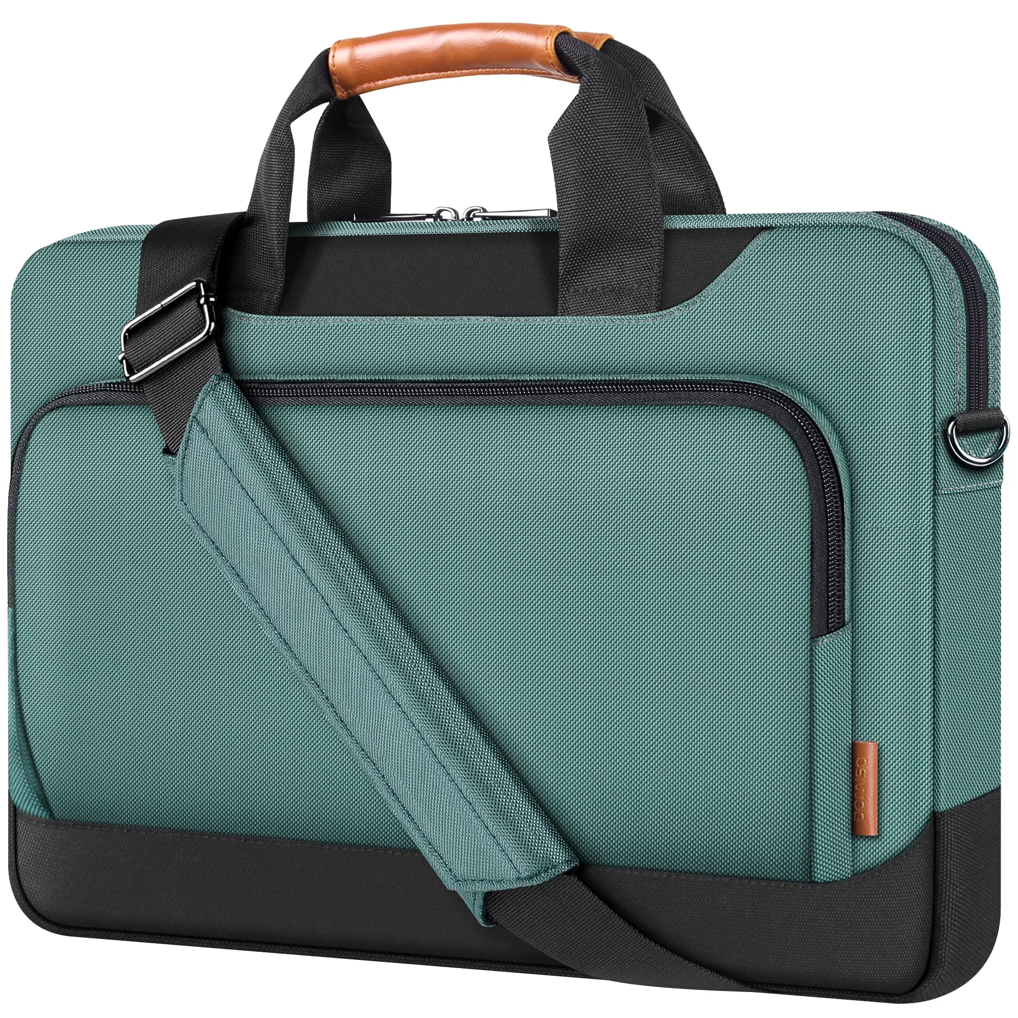 DOMISO 15-15.6 Zoll Laptoptasche Geschäft Aktentasche Computertasche Kompatibel mit Lenovo 15.6" Ideapad 330/16" MacBook Pro/HP EliteBook 850 G3/Envy x360 15/Latitude 3580/Acer Chromebook/Asus,Grün