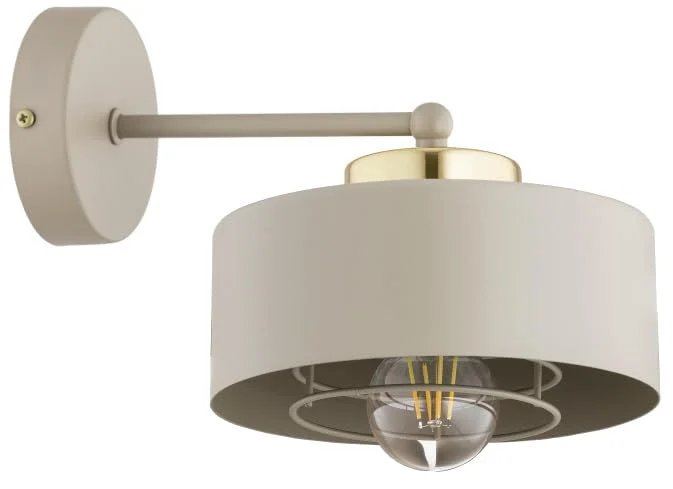 KAR LIGHTING Wandleuchte 1-flammig aus Metall in Beige | E27 Fassung | LED geeignet | Wandlampe für Flur, Schlafzimmer, Wohnzimmer, Küche oder Büro