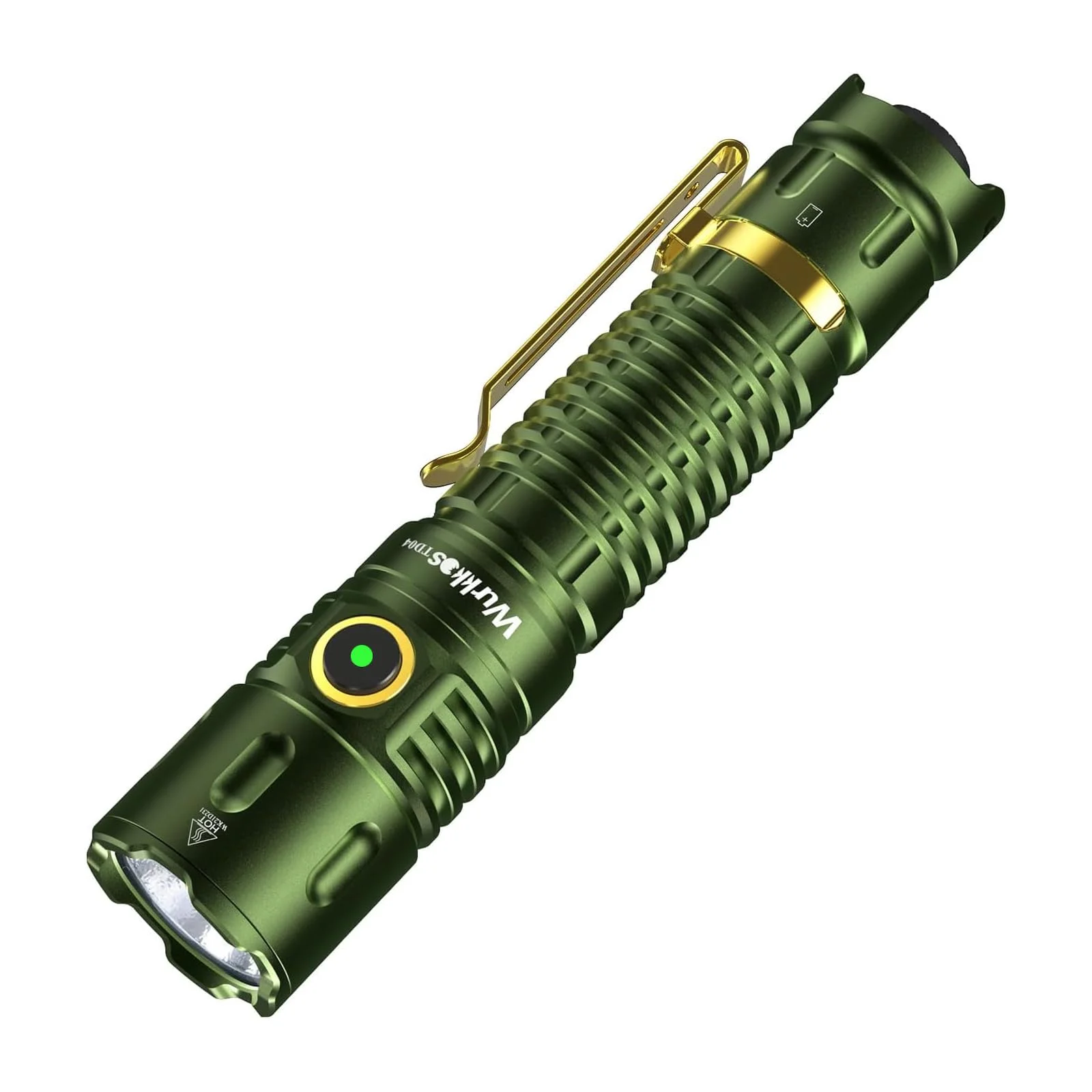 Wurkkos TD04 taktische wiederaufladbare LED-Taschenlampe mit 5000-mAh-Akku, 3000 Lumen starke Handlampe mit taktischem Doppelschalter in Schwarz, IPX8 wasserfest, Energieklasse A+++