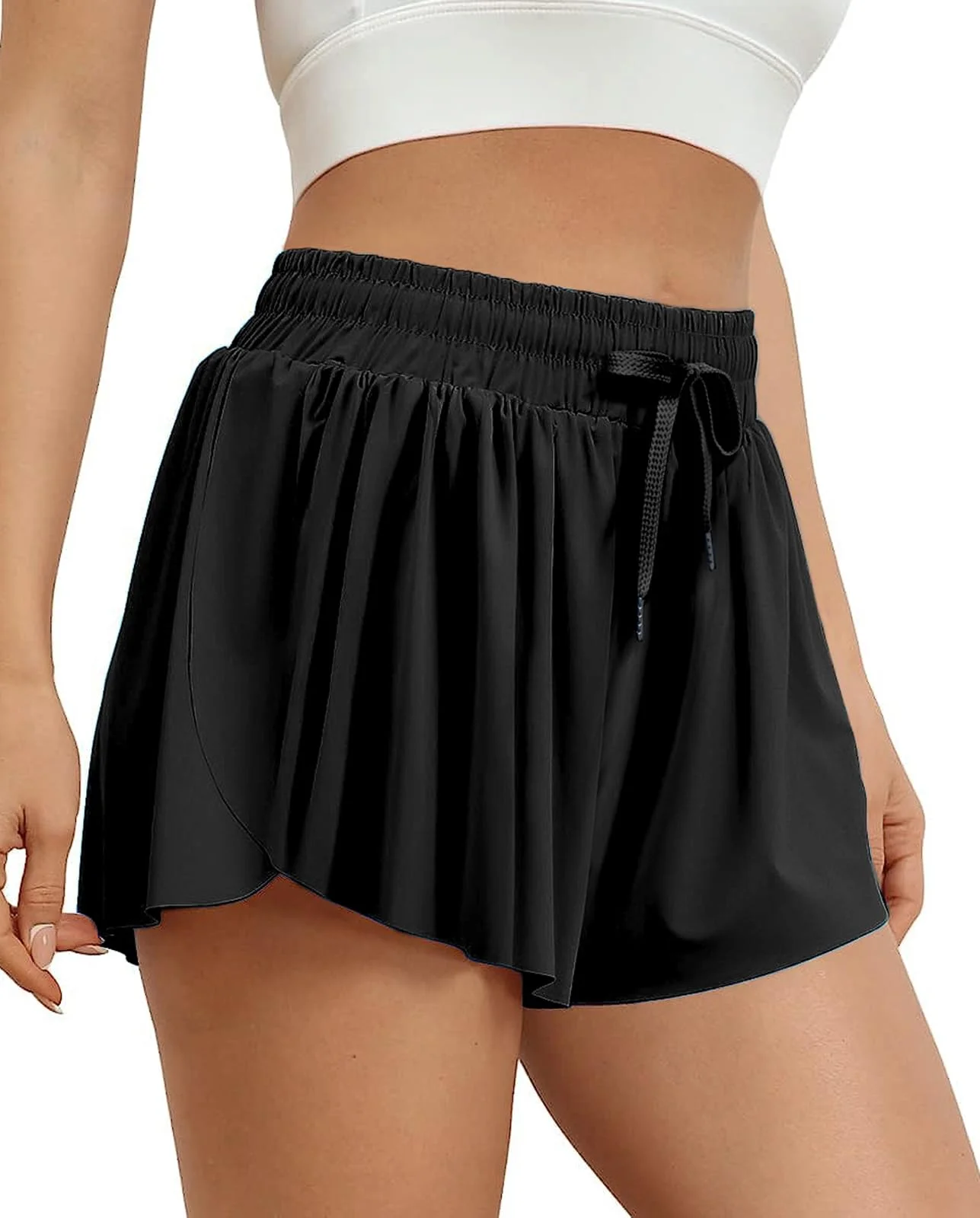VIGVAN Shorts Damen Sommer Sport Kurze Hose 2 in 1 Kurz Sporthose Running Yoga Biker Shorts Schnelltrocknende Gym Fitness Laufshorts Sportrock Strandshorts