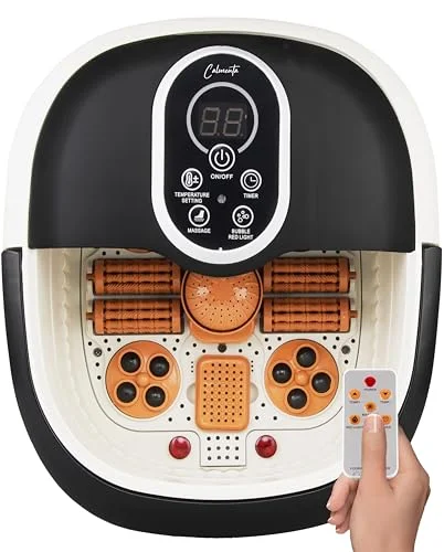 CALMENTA® XXL Fußbad 12L – Automatische Radmassage & Infrarot – Fußsprudelbad 48°C mit Shiatsu – Elektrische Fußbadewanne - Entspannung Fußpflegegerät